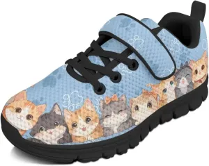 Kids Athletic Shoes Girls Boys Slip on Running Shoes Mesh Gym Footwear