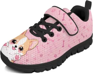 Kids Athletic Shoes Girls Boys Slip on Running Shoes Mesh Gym Footwear