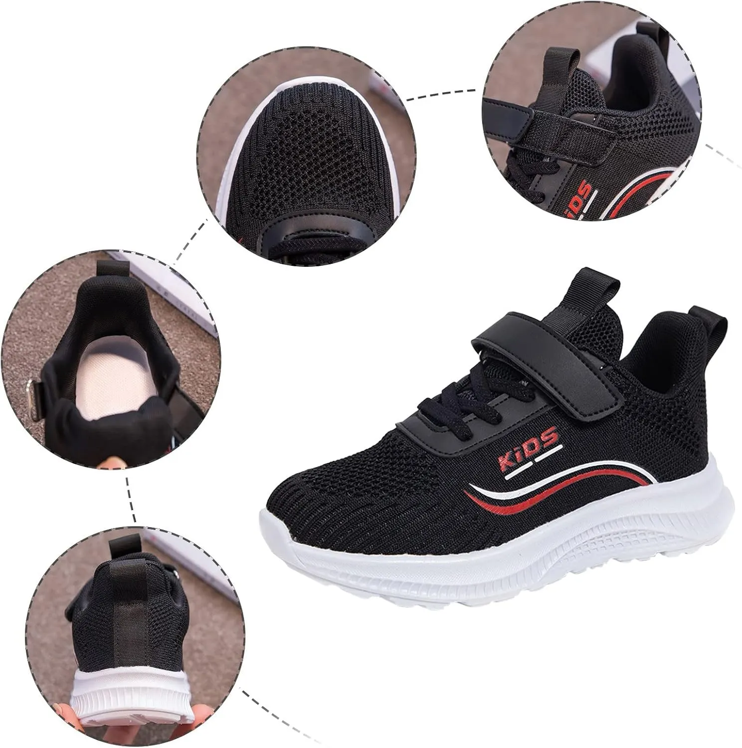 Kids Mesh Shoes Boys Girls Sneakers Lightweight Athletic Walking/Running Tennis Slip On Shoes(Toddler/Big Kid)