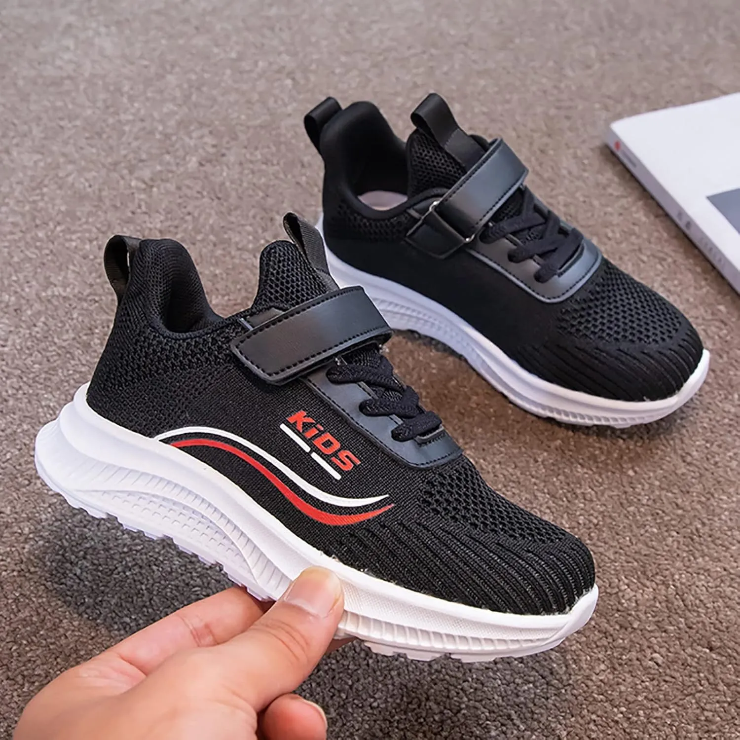 Kids Mesh Shoes Boys Girls Sneakers Lightweight Athletic Walking/Running Tennis Slip On Shoes(Toddler/Big Kid)