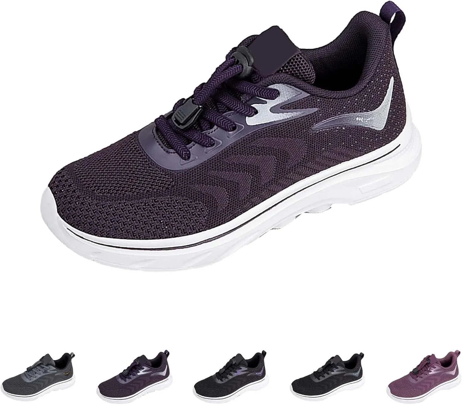 Ladies Sport Shoes Lace-up Flat Heel Fashion Sneakers Loafers Solid Color Lightweight Round Toe Sneakers Soft Sole Casual Outdoor Walking Shoe for Women