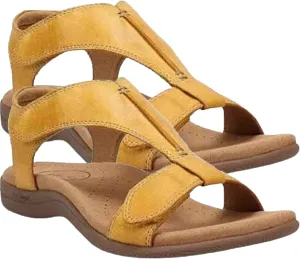 Leather Women's Sandal Platform Wedge Sandal Comfort Arch Support Cooling Gel Padding and an Adjustable Fit Walking Comfort Sandals,Yellow,US7/EU38