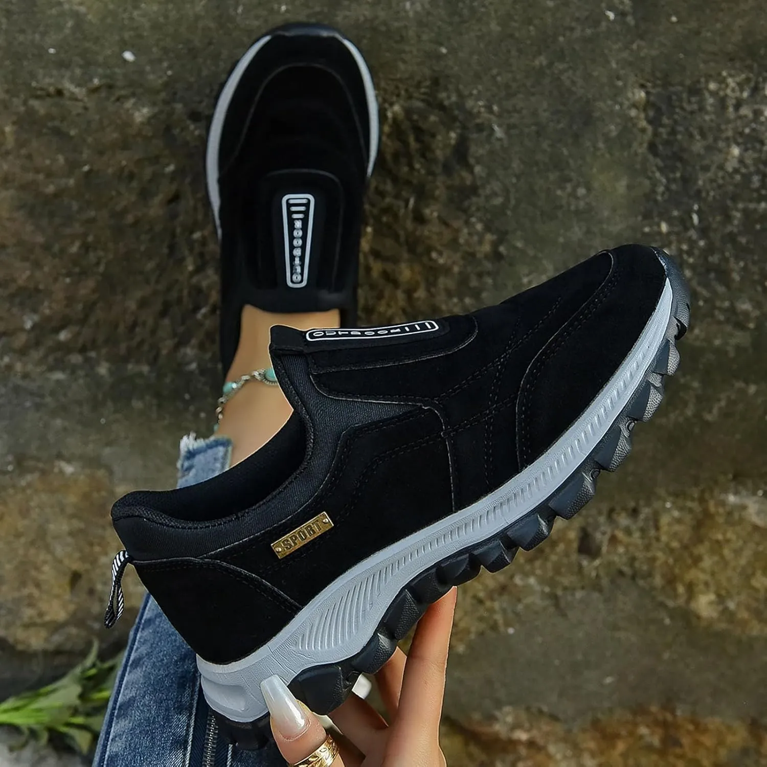 Lightweight Non Slip Sneakers for Men Breathable Casual Comfortable Walking Sneaker Elastic Fly Woven Mesh Shoes