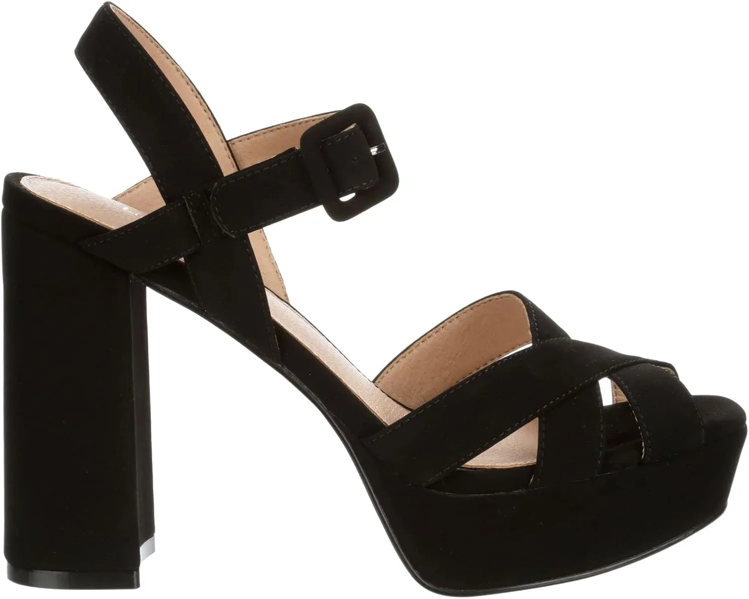 Limelight Amaris - Women's Strappy Platform Open Square Toe Chunky High Heels