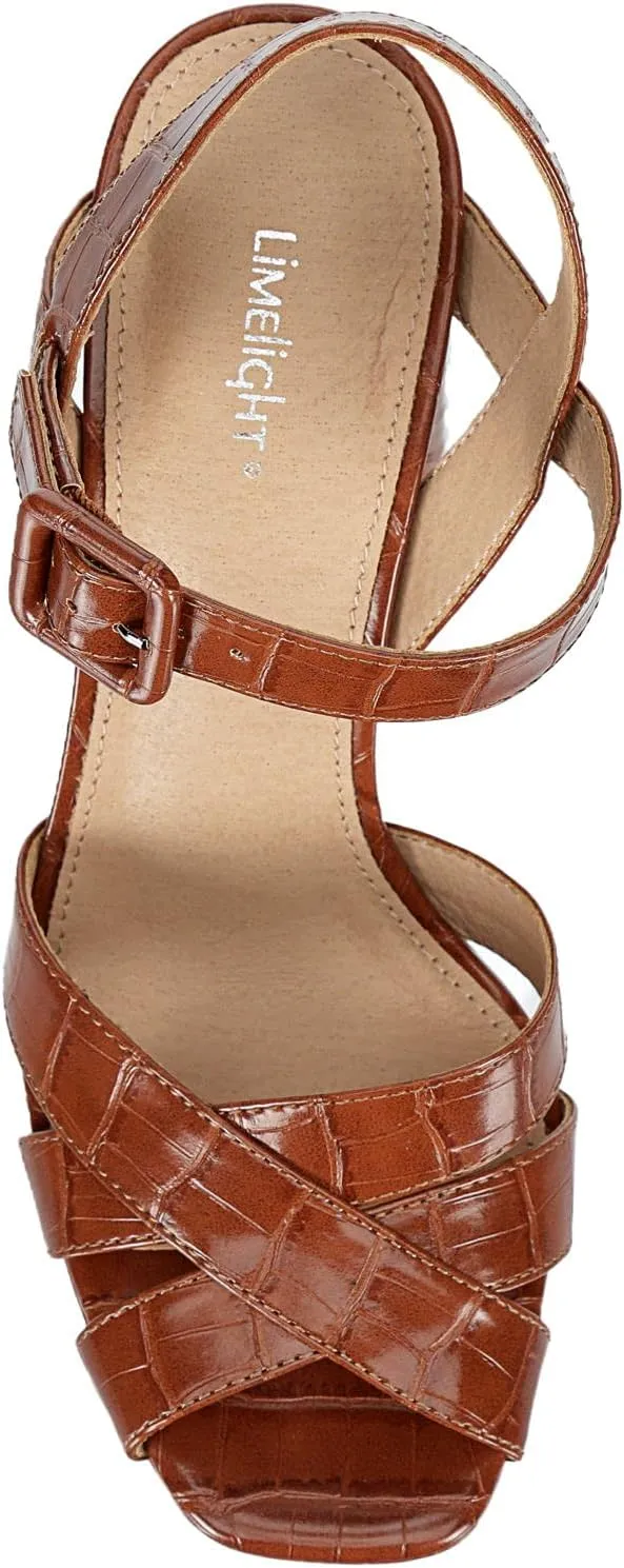 Limelight Amaris - Women's Strappy Platform Open Square Toe Chunky High Heels