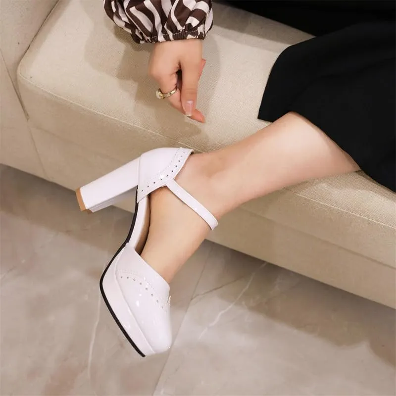 Mary Jane Heels for Women Bow Lolita Platform High Heels Kawaii Shoes Dress Round Toe Pumps