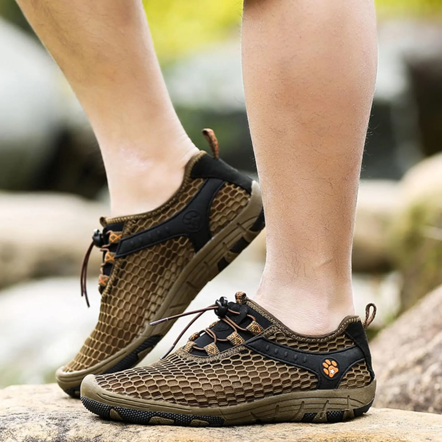 Memory Foam Versatile Shoes for Men Breathable Elastic Fly Woven Mesh Sneaker Lightweight Elderly Slip on Shoes