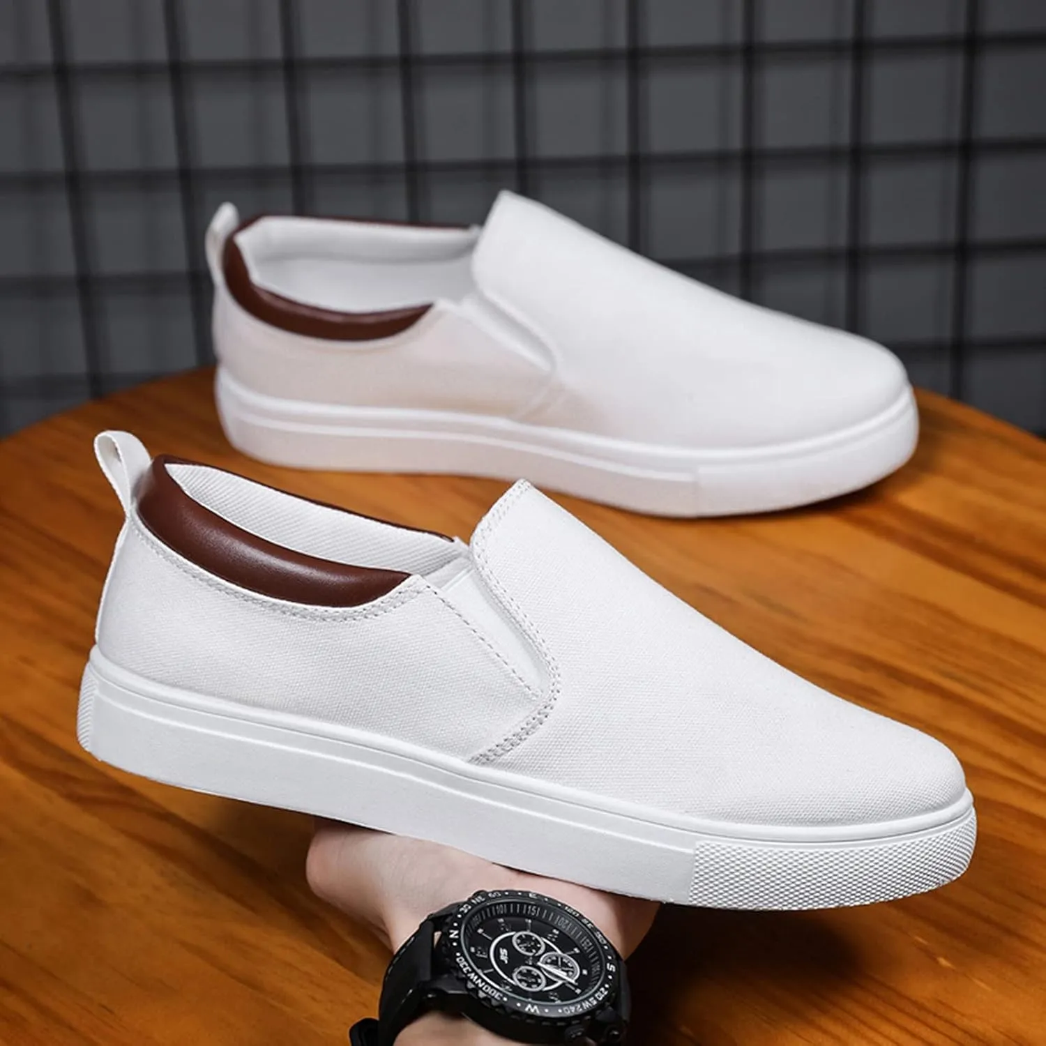 Memory Foam Versatile Shoes for Men Lightweight Breathable Walking Shoe Gym Tennis Elastic Fly Woven Mesh Shoes