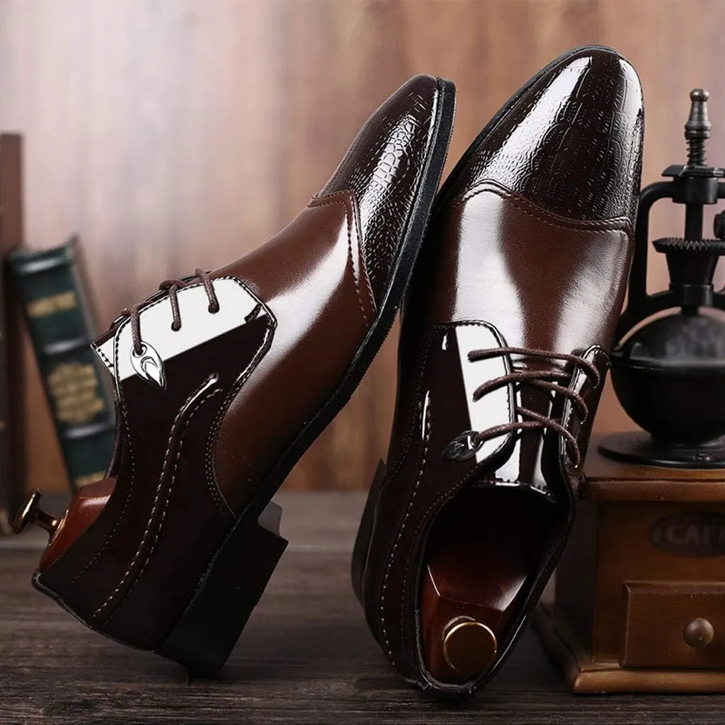 Men Dress Shoes Slip On Comfort Suit Comfortable Lace Wedding Shoes Shoes Male Shoe Men Casual Business Leather Men's Leather Shoes Comfortable Black Business Casual Shoes for Men