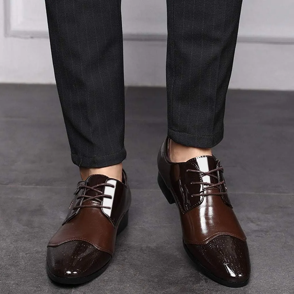 Men Dress Shoes Slip On Comfort Suit Comfortable Lace Wedding Shoes Shoes Male Shoe Men Casual Business Leather Men's Leather Shoes Comfortable Black Business Casual Shoes for Men