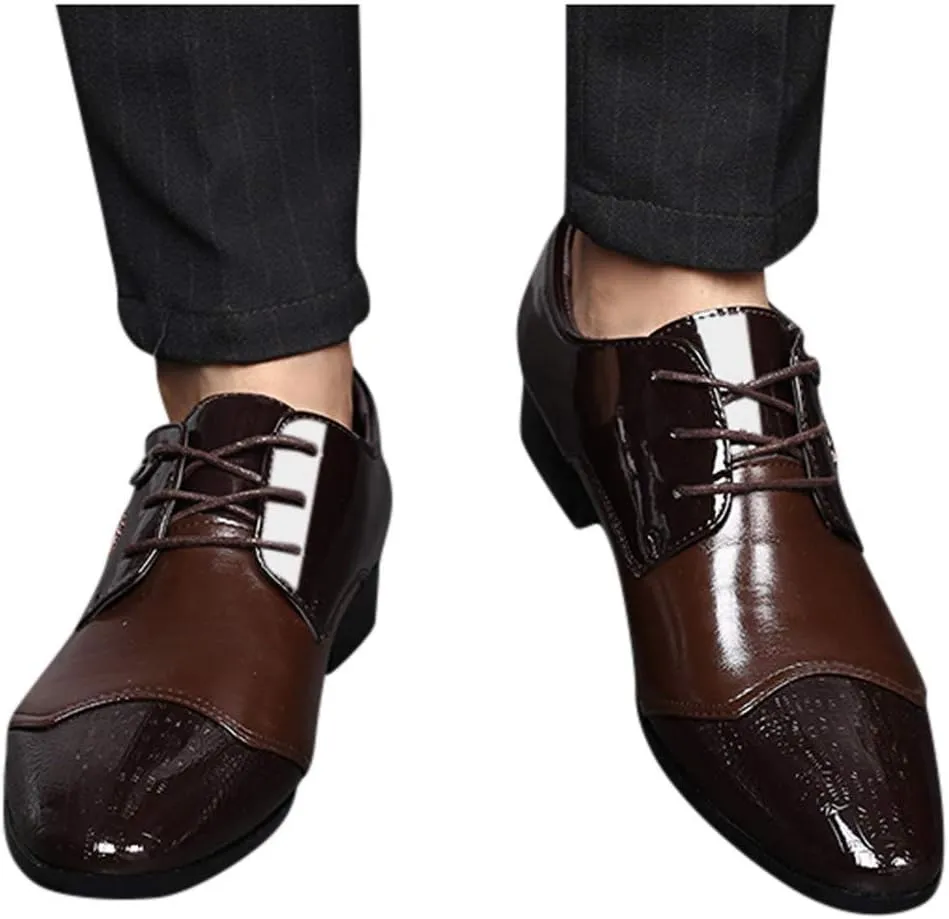 Men Dress Shoes Slip On Comfort Suit Comfortable Lace Wedding Shoes Shoes Male Shoe Men Casual Business Leather Men's Leather Shoes Comfortable Black Business Casual Shoes for Men