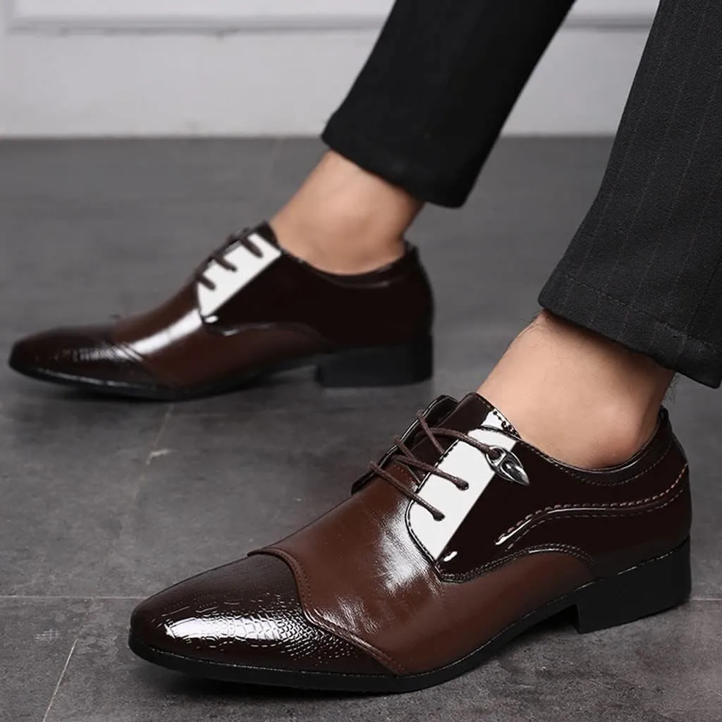 Men Dress Shoes Slip On Comfort Suit Comfortable Lace Wedding Shoes Shoes Male Shoe Men Casual Business Leather Men's Leather Shoes Comfortable Black Business Casual Shoes for Men