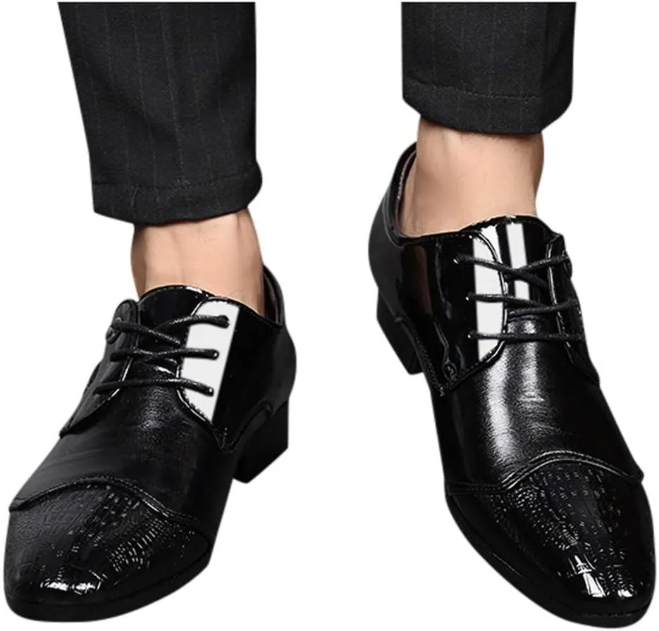 Men Dress Shoes Slip On Comfort Suit Comfortable Lace Wedding Shoes Shoes Male Shoe Men Casual Business Leather Men's Leather Shoes Comfortable Black Business Casual Shoes for Men