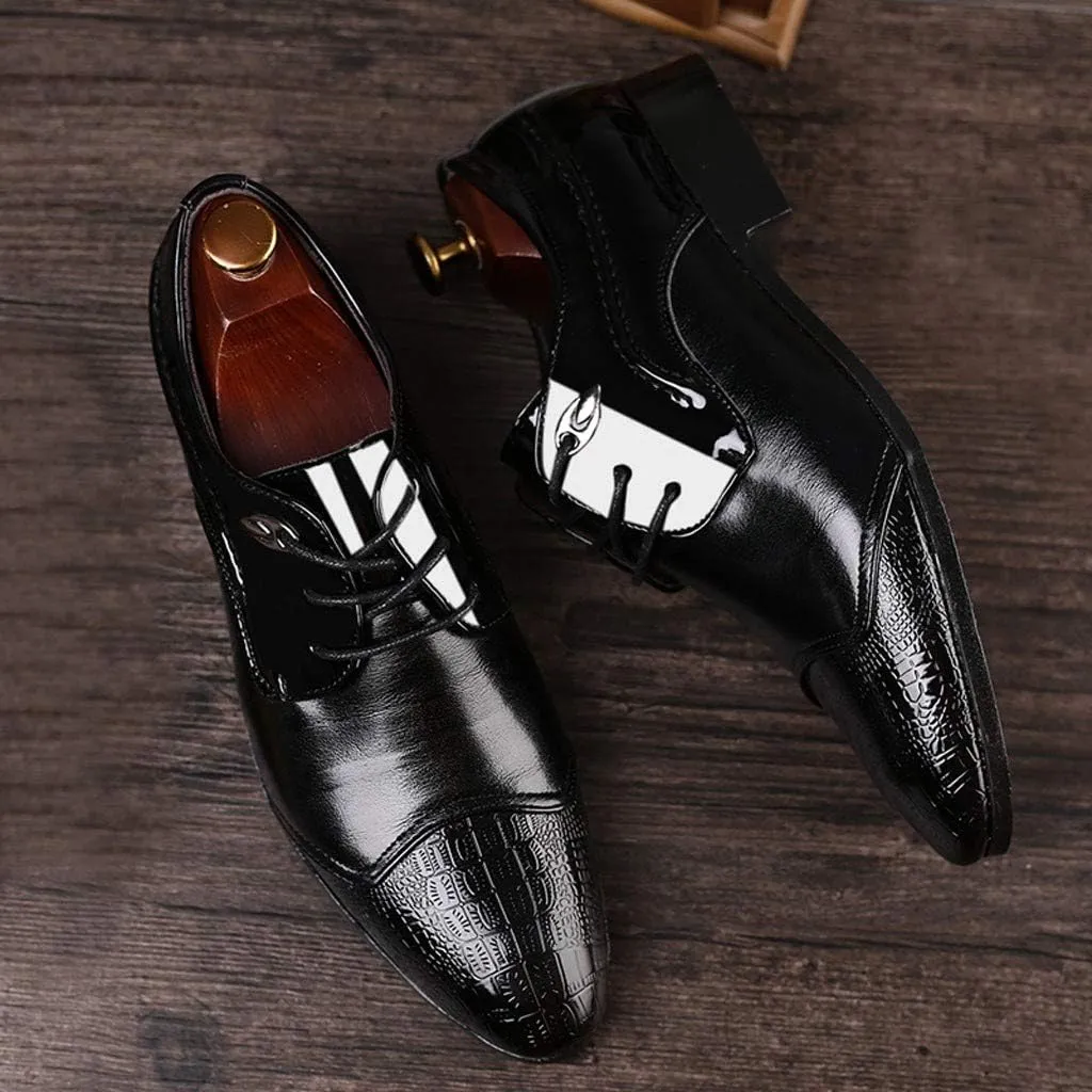 Men Dress Shoes Slip On Comfort Suit Comfortable Lace Wedding Shoes Shoes Male Shoe Men Casual Business Leather Men's Leather Shoes Comfortable Black Business Casual Shoes for Men