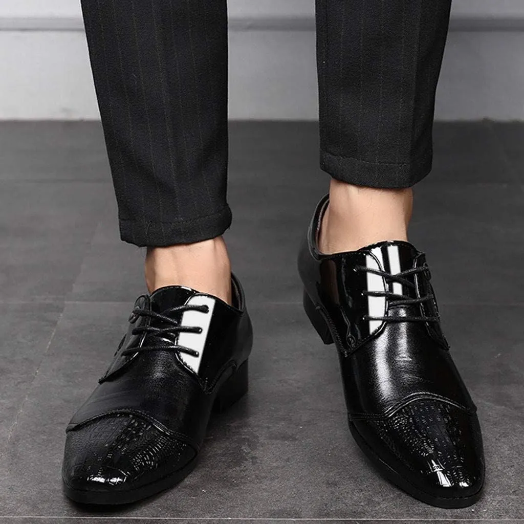 Men Dress Shoes Slip On Comfort Suit Comfortable Lace Wedding Shoes Shoes Male Shoe Men Casual Business Leather Men's Leather Shoes Comfortable Black Business Casual Shoes for Men