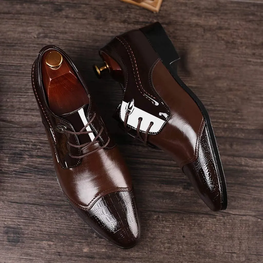 Men Dress Shoes Slip On Comfort Suit Comfortable Lace Wedding Shoes Shoes Male Shoe Men Casual Business Leather Men's Leather Shoes Comfortable Black Business Casual Shoes for Men