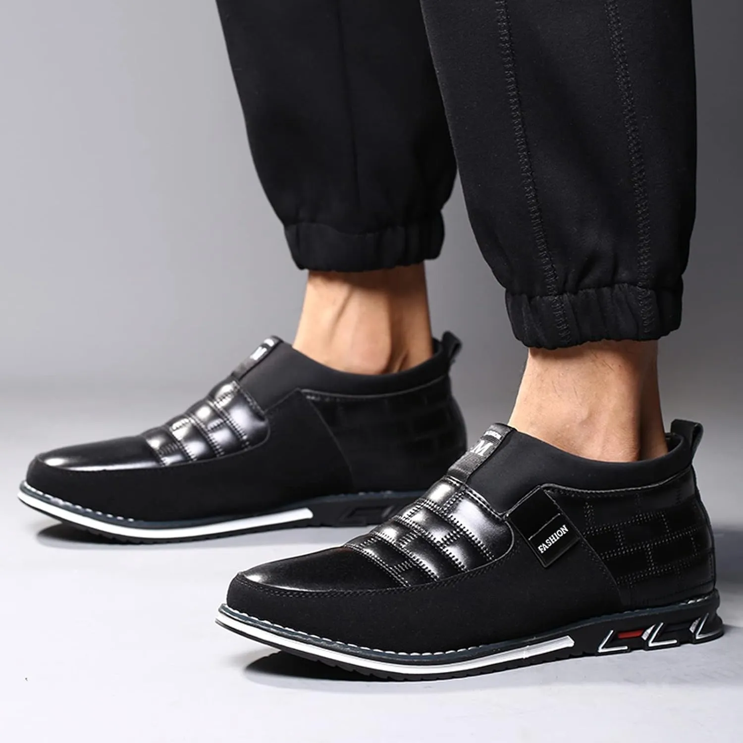 Men Dress Shoes Wide Brown Fashion Style Men's Breathable Comfortable Business Slip On Work Leisure Hit Color Leather Shoes Men's Business Casual Shoes Brown