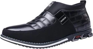 Men Dress Shoes Wide Brown Fashion Style Men's Breathable Comfortable Business Slip On Work Leisure Hit Color Leather Shoes Men's Business Casual Shoes Brown