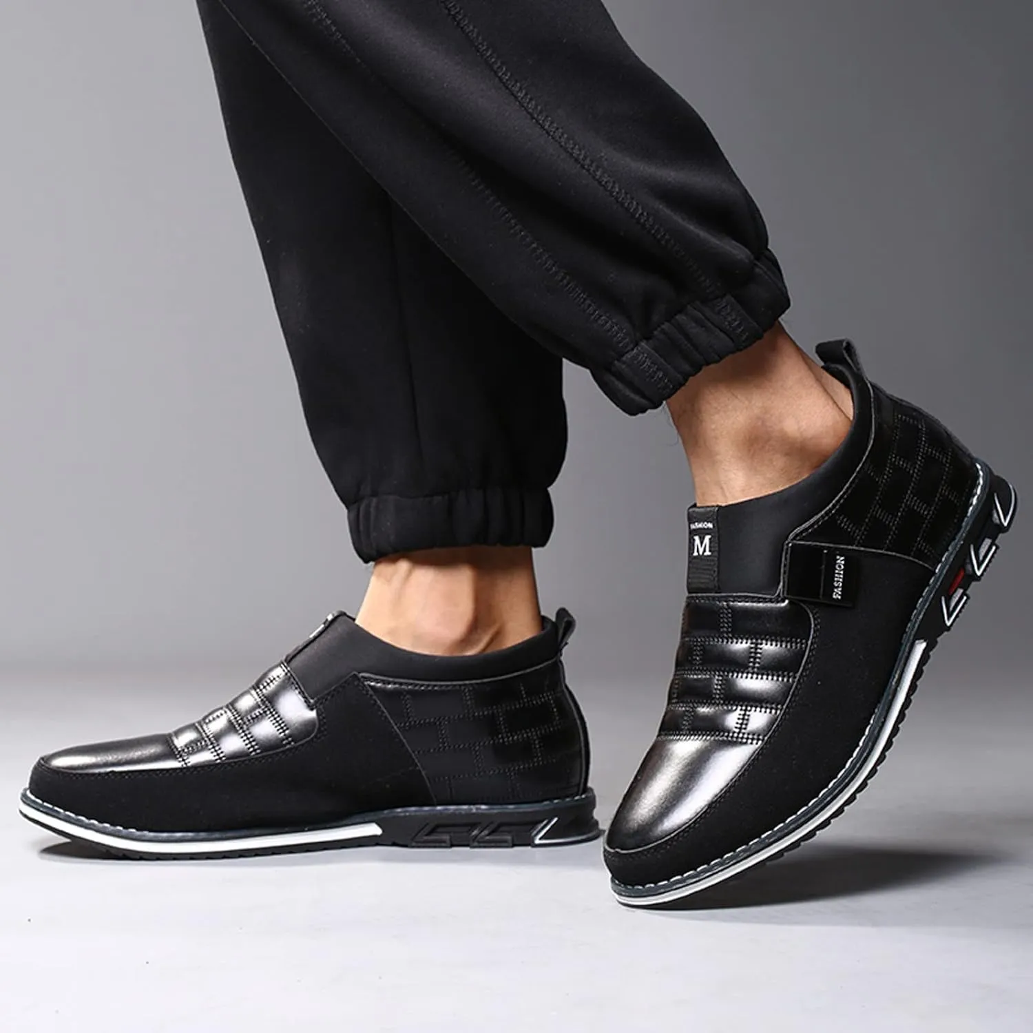 Men Dress Shoes Wide Brown Fashion Style Men's Breathable Comfortable Business Slip On Work Leisure Hit Color Leather Shoes Men's Business Casual Shoes Brown