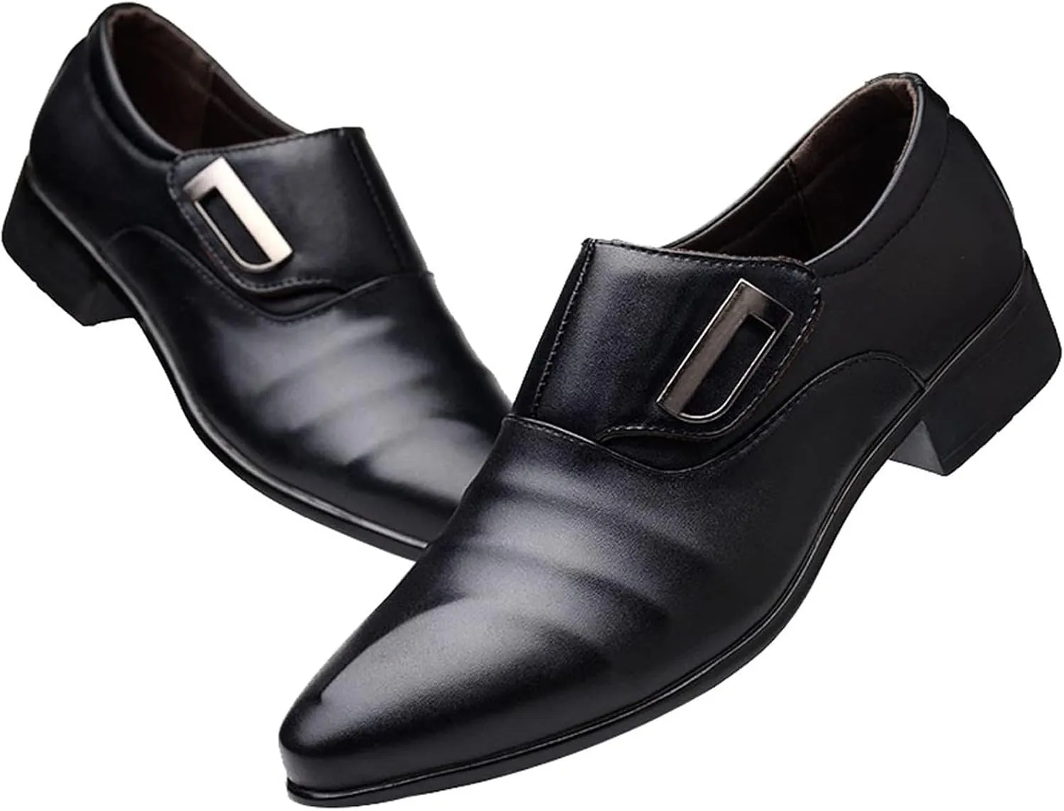 Men Dress Shoes Wide Width Black Fashion Style Men's Breathable Comfortable Business Slip On Leisure Solid Color Leather Shoes Men's Business Casual Shoes Tan