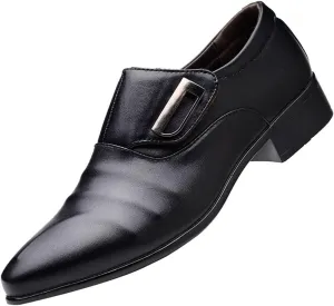 Men Dress Shoes Wide Width Black Fashion Style Men's Breathable Comfortable Business Slip On Leisure Solid Color Leather Shoes Men's Business Casual Shoes Tan
