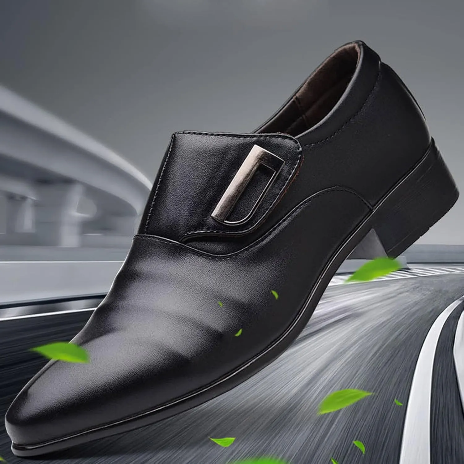 Men Dress Shoes Wide Width Black Fashion Style Men's Breathable Comfortable Business Slip On Leisure Solid Color Leather Shoes Men's Business Casual Shoes Tan