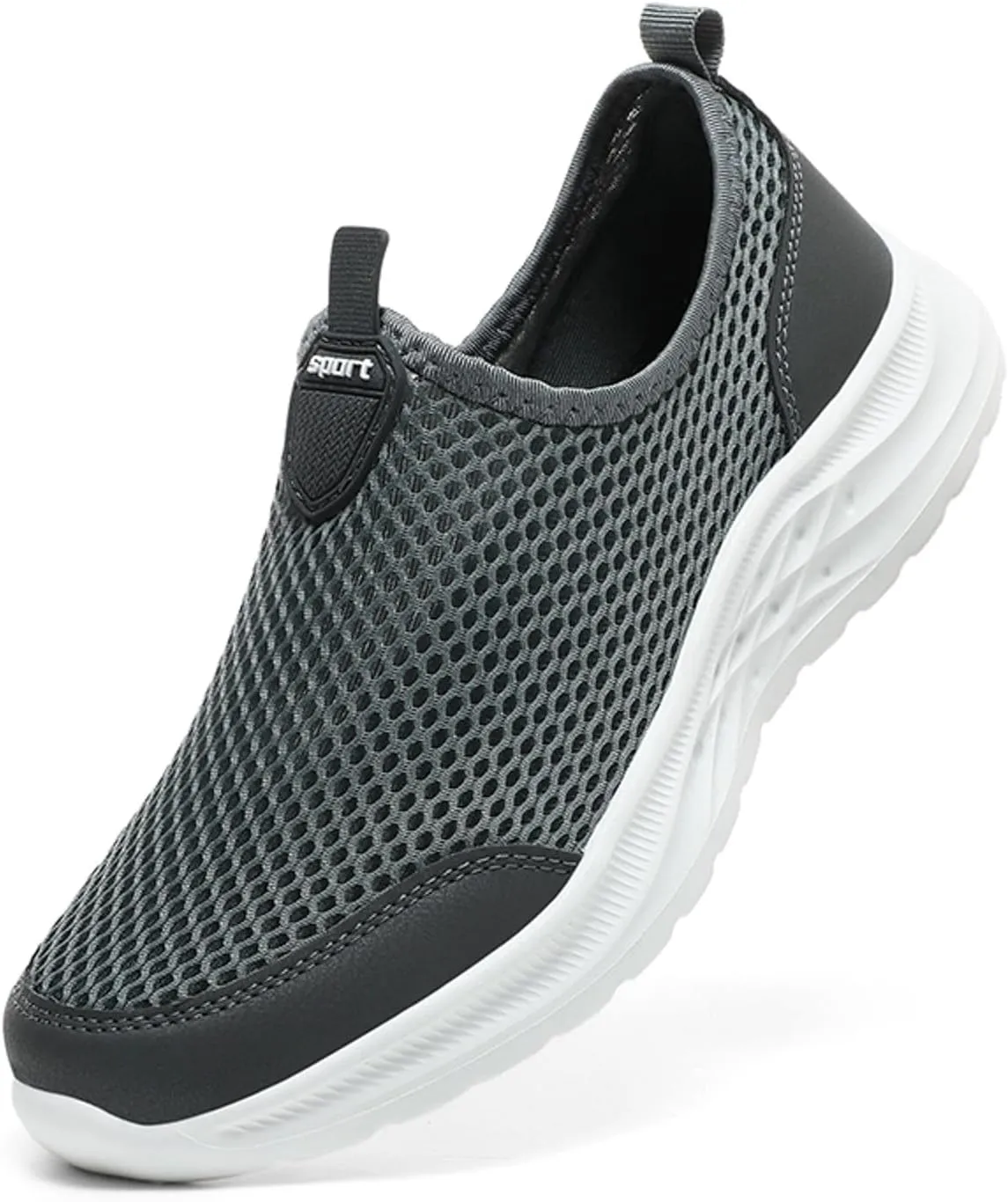 Men Sports Shoes Fashionable New Pattern Mesh Hollow Breathable Comfortable Flat Bottom Lightweight Sneaker Crease Men