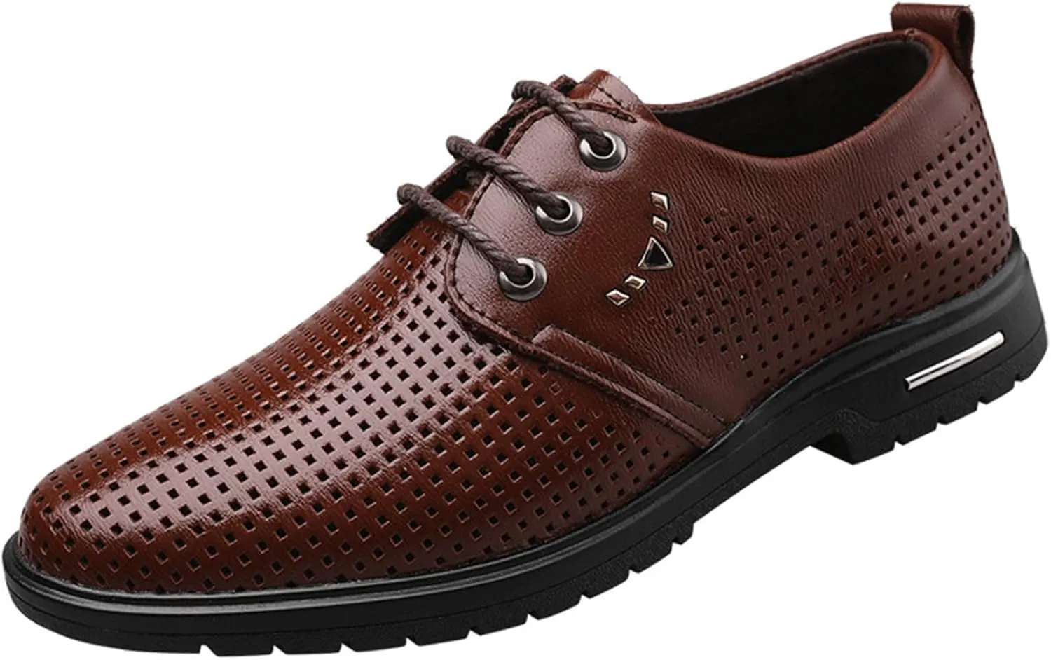 Men Summer Dress Shoes Sexy Breathable Hollow Out Shoe Lightweight Lace up Sports Sneakers Hiking Footwear
