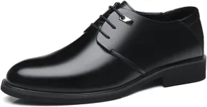 Men's All Season Large Size Dress Leather Shoes Height Increasing lace up Business Shoes