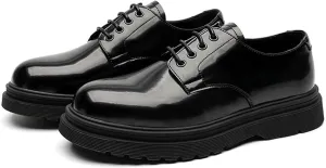 Mens Black Patent Leather Shoes Classic Lace up Dress Shoes Formal Oxford Business Shoes for Men
