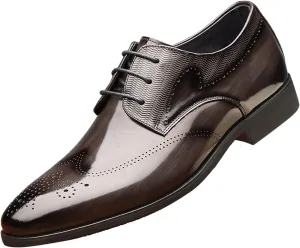 Mens Business Casual Shoes Fashion Style Men's Breathable Comfortable Business Lace Up Men's Dress Shoes Black and Blue
