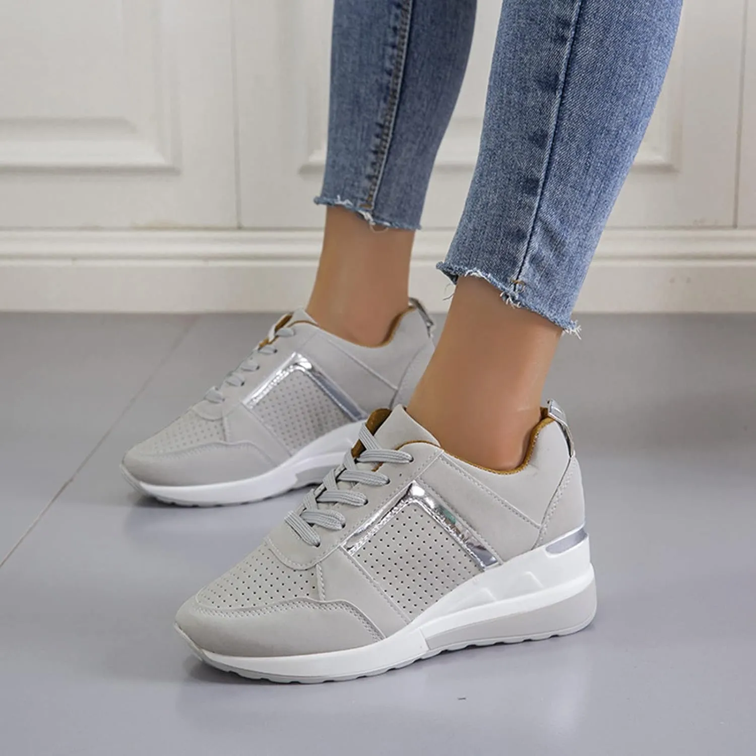 Men's Casual Dress Sneakers White Platform Sneakers Walking Shoes for Men Comfortable & Lightweight Womens Loafers Wide Width Slip On Sneakers Women