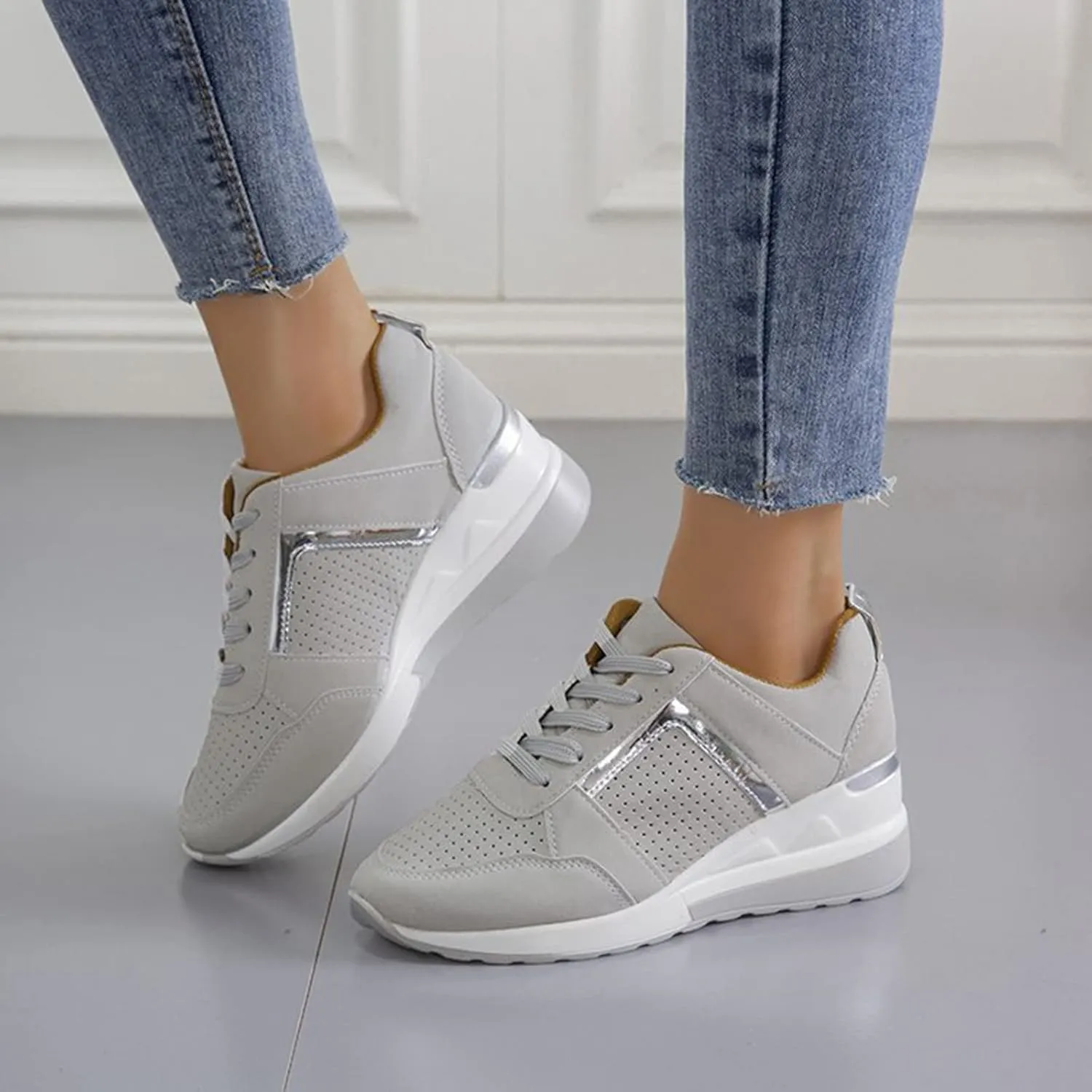 Men's Casual Dress Sneakers White Platform Sneakers Walking Shoes for Men Comfortable & Lightweight Womens Loafers Wide Width Slip On Sneakers Women
