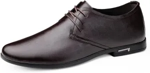Men's Classic Oxford Shoes Vintage Non-Slip Softsole Walking Derby Shoes Patent Leather Formal Business Lace-up Dress Shoes