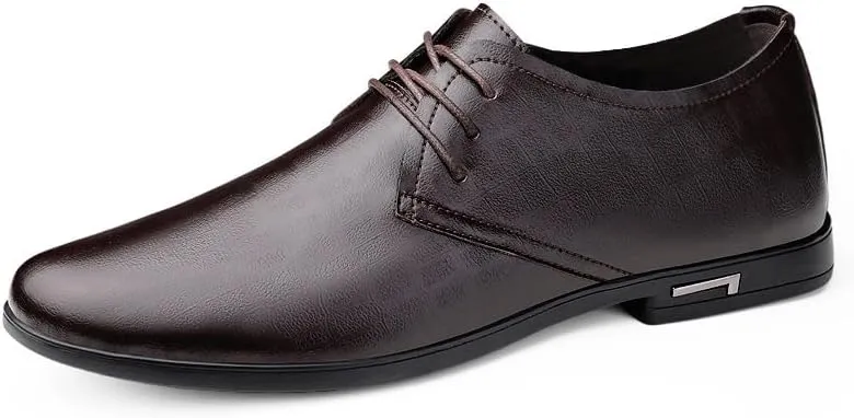 Men's Classic Oxford Shoes Vintage Non-Slip Softsole Walking Derby Shoes Patent Leather Formal Business Lace-up Dress Shoes