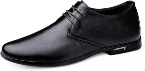 Men's Classic Oxford Shoes Vintage Non-Slip Softsole Walking Derby Shoes Patent Leather Formal Business Lace-up Dress Shoes