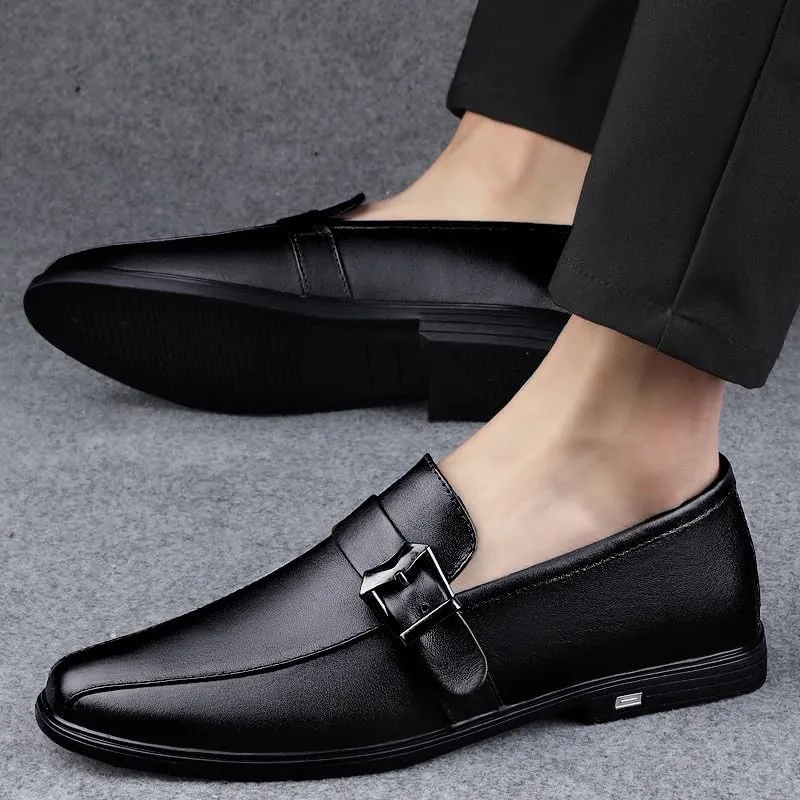 Men's Classic Slip-on Loafers Mens Casual Business Formal Oxford Shoes Men Wedding Faux Patent Derby Shoe