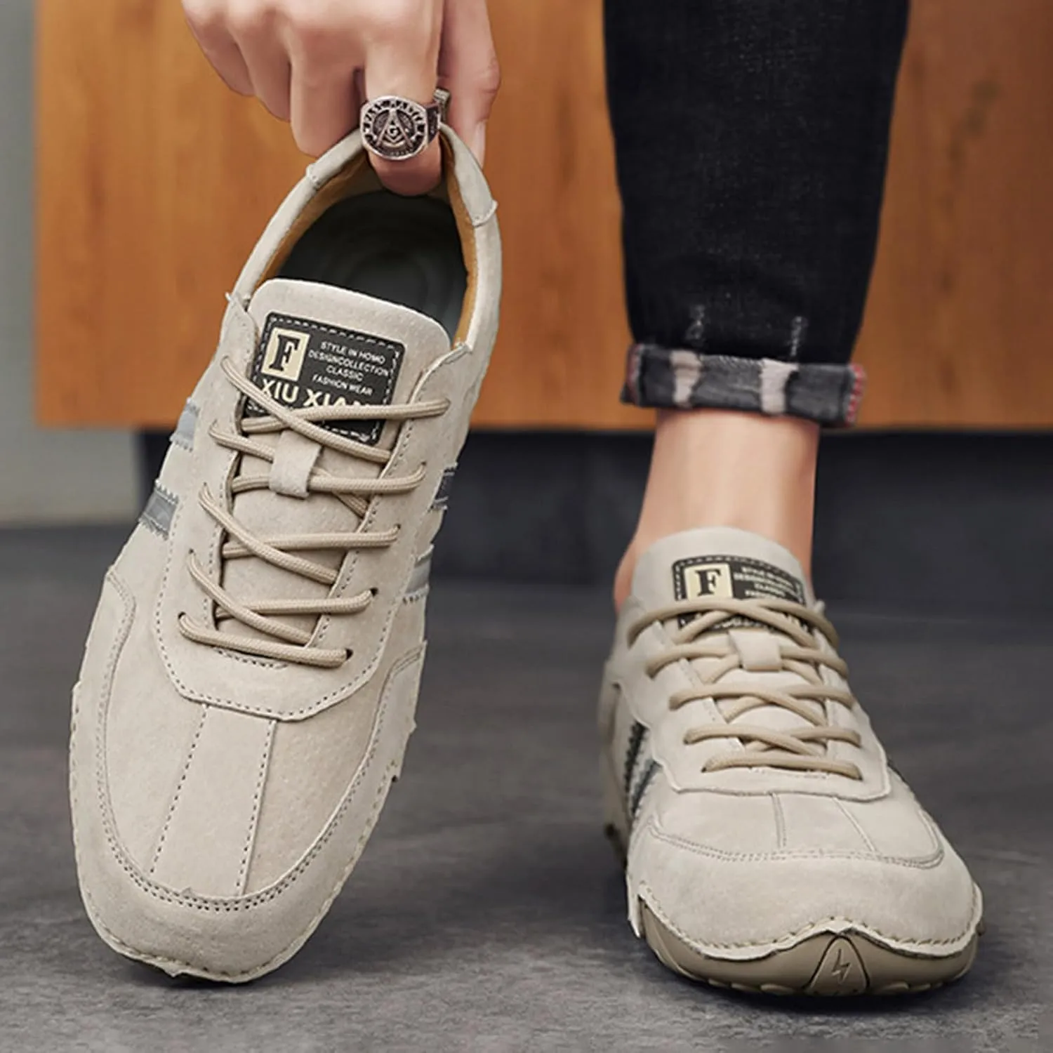 Men's Comfortable Dress Shoes Comfortable Breathable Stretch Canvas Slip on Sneaker Elastic Fly Woven Mesh Shoes