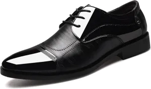 Men's Dress Shoes Faux Patent Leather Oxford Dress Shoes Office Shoes Men Elegant Loafers for Dating Prom Business Work