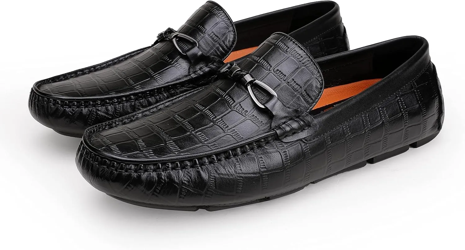 Men's Driving Moccasins Classic Drive Slip On Loafers Leather Casual Shoes for Mens Penny Loafers Driving Dress Shoes