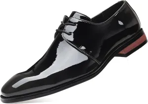 Men's Formal Shoes Lace Up Oxfords Dress Shoes Patent Leather Wingtip Wedding Business Derbys for Men