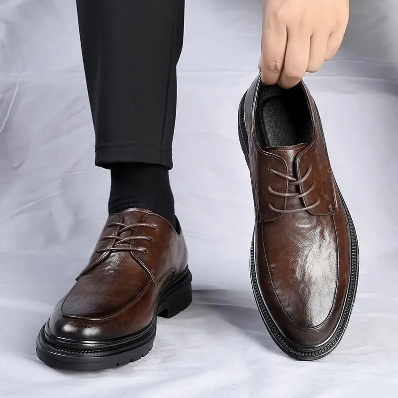 Men's Genuine Leather Oxford Formal Business Classic Lace-Up Wedding Dress Shoes for Men Wingtip Mens Brogue