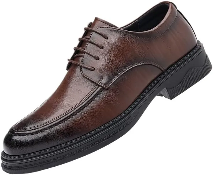Men's Lace-Up Dress Shoes Men Classic Pointed Toe Tuxedo Oxford Shoes Mens Wedding Business Office Derby Shoes(Brown,10)