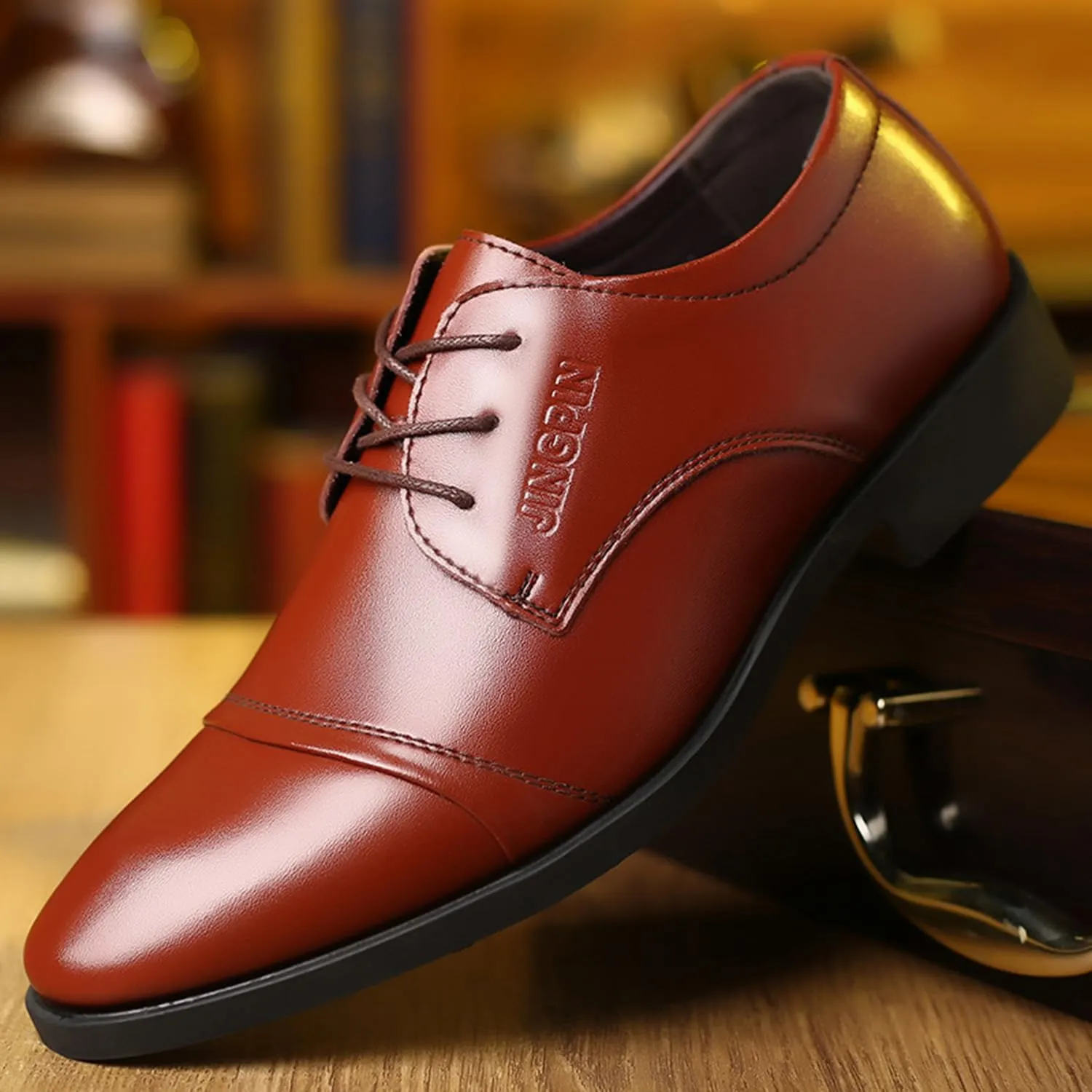 Men's Modern Oxford Dress Shoes Formal Business Wedding Work Lightweight and Breathable Lace Up Derby Shoes