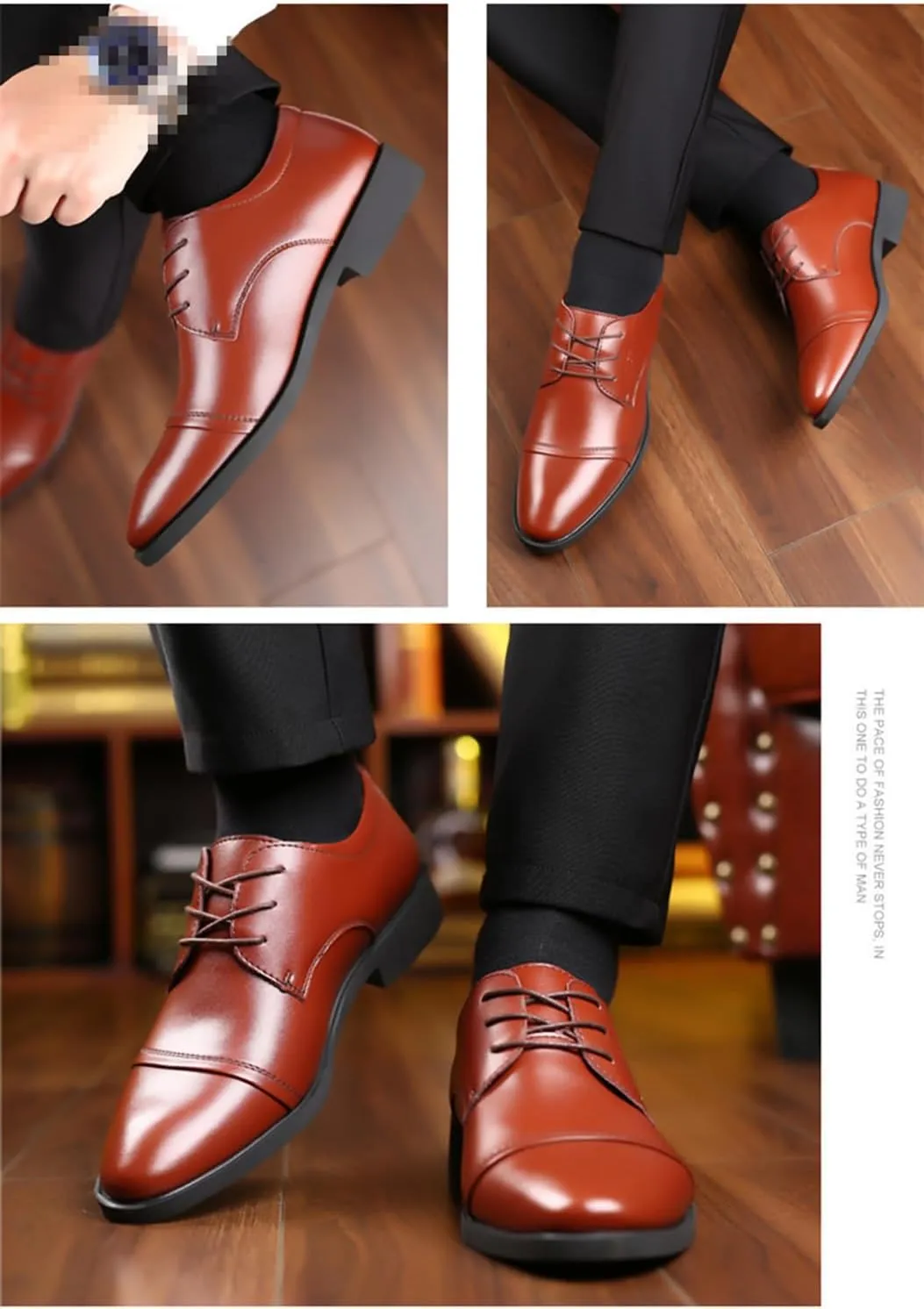 Men's Modern Oxford Dress Shoes Formal Business Wedding Work Lightweight and Breathable Lace Up Derby Shoes