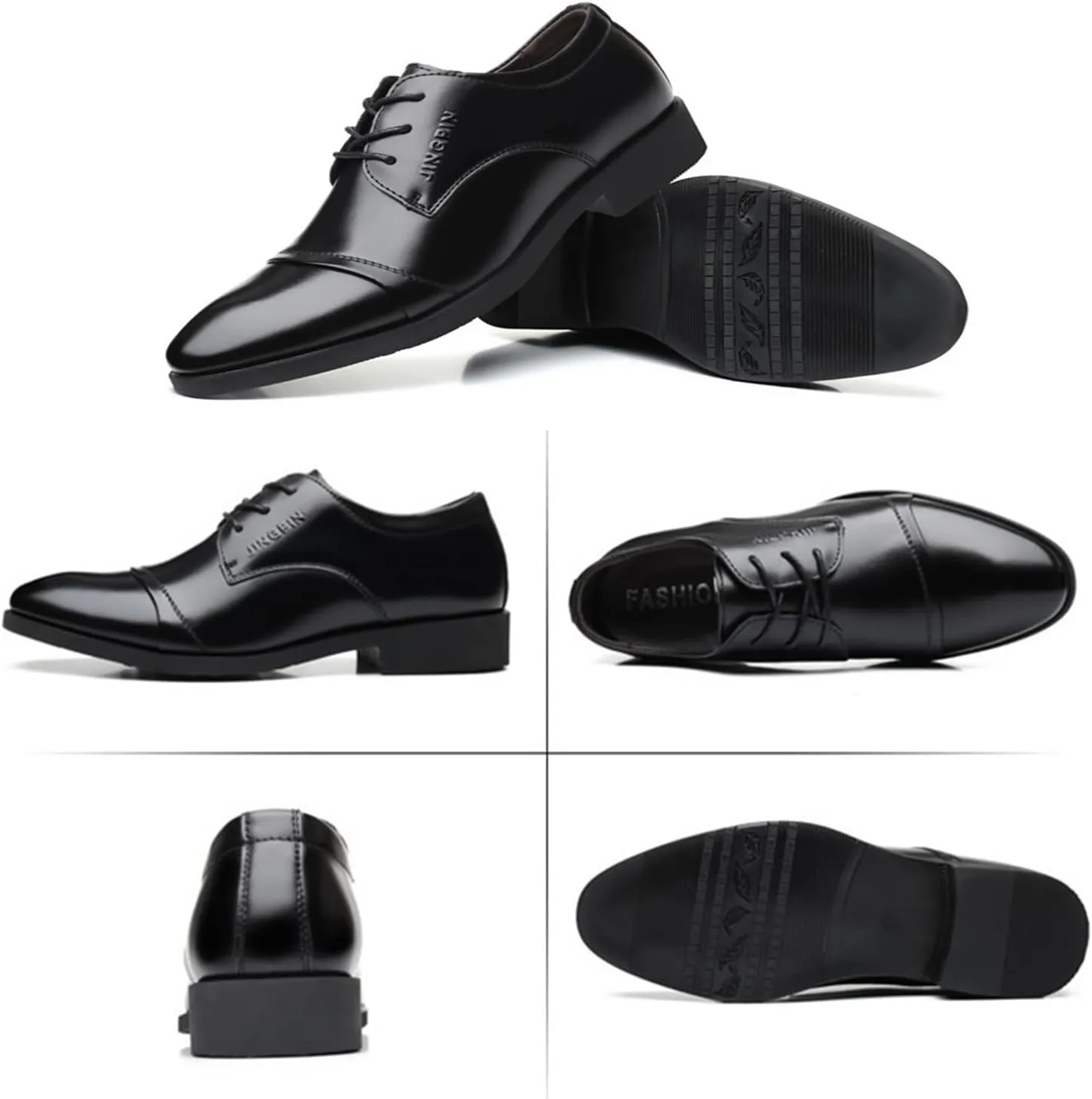 Men's Modern Oxford Dress Shoes Formal Business Wedding Work Lightweight and Breathable Lace Up Derby Shoes
