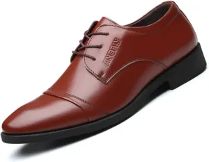 Men's Modern Oxford Dress Shoes Formal Business Wedding Work Lightweight and Breathable Lace Up Derby Shoes