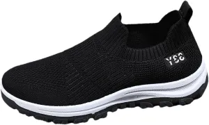 Men's Orthopedic Comfortable Slip-On Shoes Breathable Elastic Fly Woven Mesh Sneaker Lightweight Barefoot Shoes