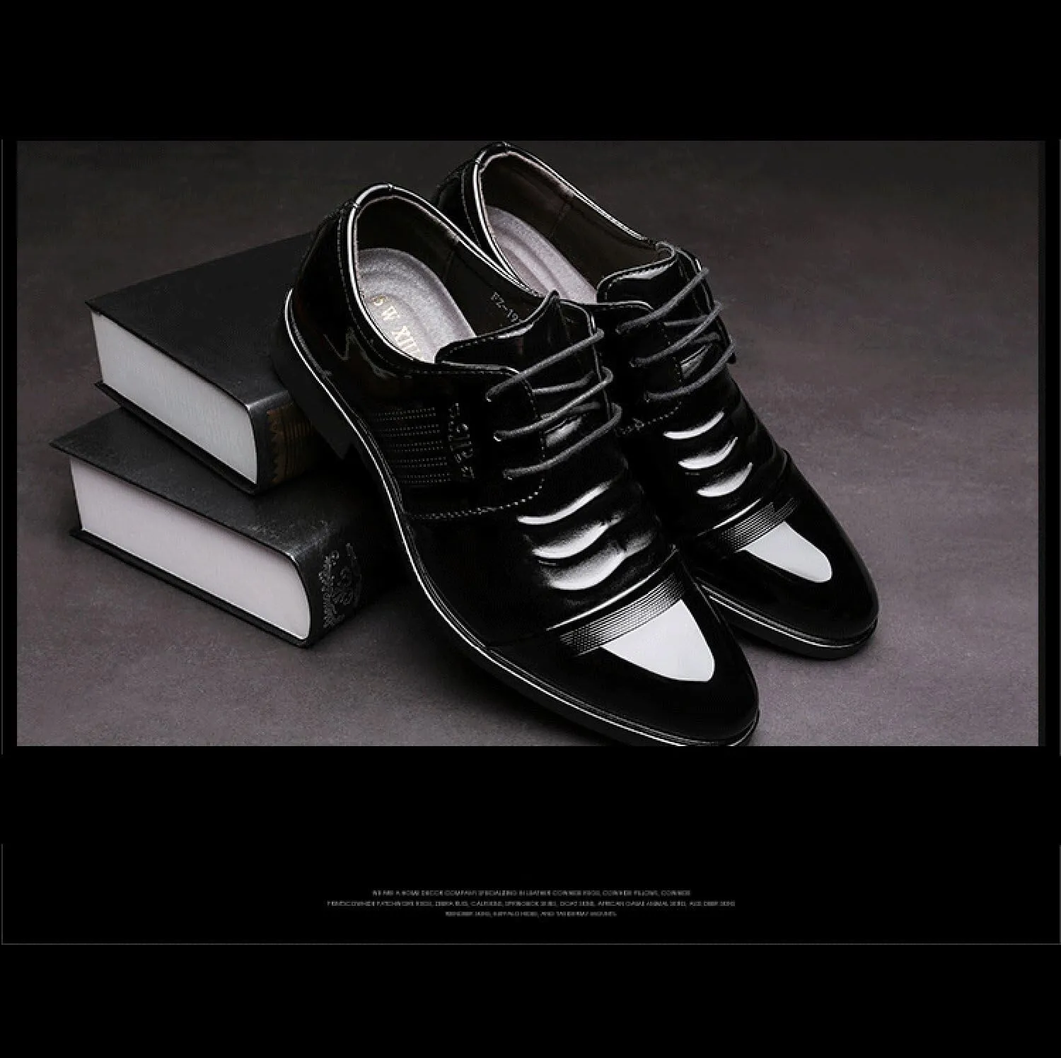 Men's Oxfords Classic Dress Shoes Wedding Business Shoes Modern Formal Derbys Lace-ups Wingtip Patent Leather Shoes