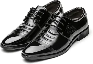 Men's Oxfords Classic Dress Shoes Wedding Business Shoes Modern Formal Derbys Lace-ups Wingtip Patent Leather Shoes